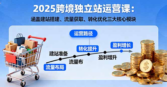 2025跨境独立站运营课：涵盖建站搭建、流量获取、转化优化三大核心模块-nangewz