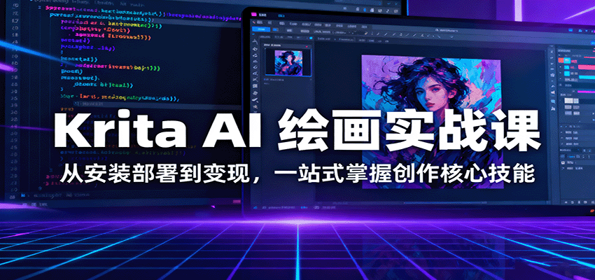 Krita AI 绘画实战课：从安装部署到变现，一站式掌握创作核心技能-nangewz