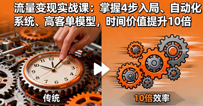 流量变现实战课：掌握4步入局、自动化系统、高客单模型，时间价值提升10倍-nangewz
