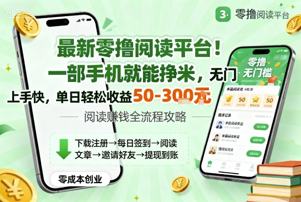 最新零撸阅读平台！一部手机就能挣米，无门槛上手快，单日轻松收益50-3张【揭秘】-nangewz