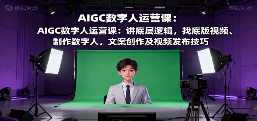 AIGC数字人运营课：讲底层逻辑，找底版视频、制作数字人，文案创作及视频发布技巧-nangewz