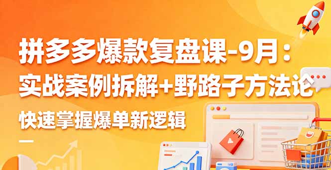 拼多多爆款复盘课-9月：实战案例拆解+野路子方法论，快速掌握爆单新逻辑-nangewz