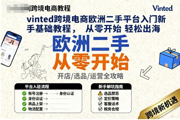 vinted跨境电商欧洲二手平台入门新手基础教程，从零开始轻松出海-nangewz