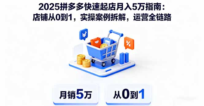 2025拼多多快速起店月入5万指南：店铺从0到1，实操案例拆解，运营全链路-nangewz