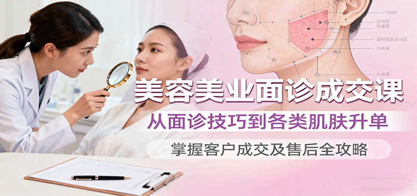 美容美业面诊成交课，从面诊技巧到各类肌肤升单，掌握客户成交及售后全攻略-nangewz