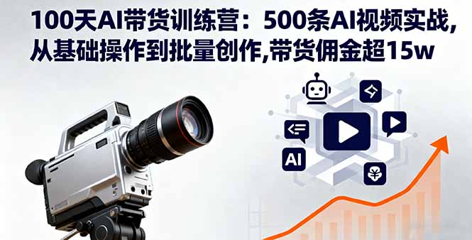 100天AI带货训练营：500条AI视频实战,从基础操作到批量创作,带货佣金超15w-nangewz