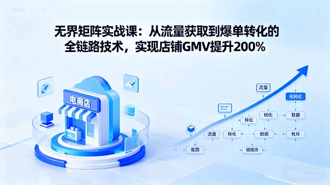 无界矩阵实战课：从流量获取到爆单转化的全链路技术，实现店铺GMV提升200%-nangewz