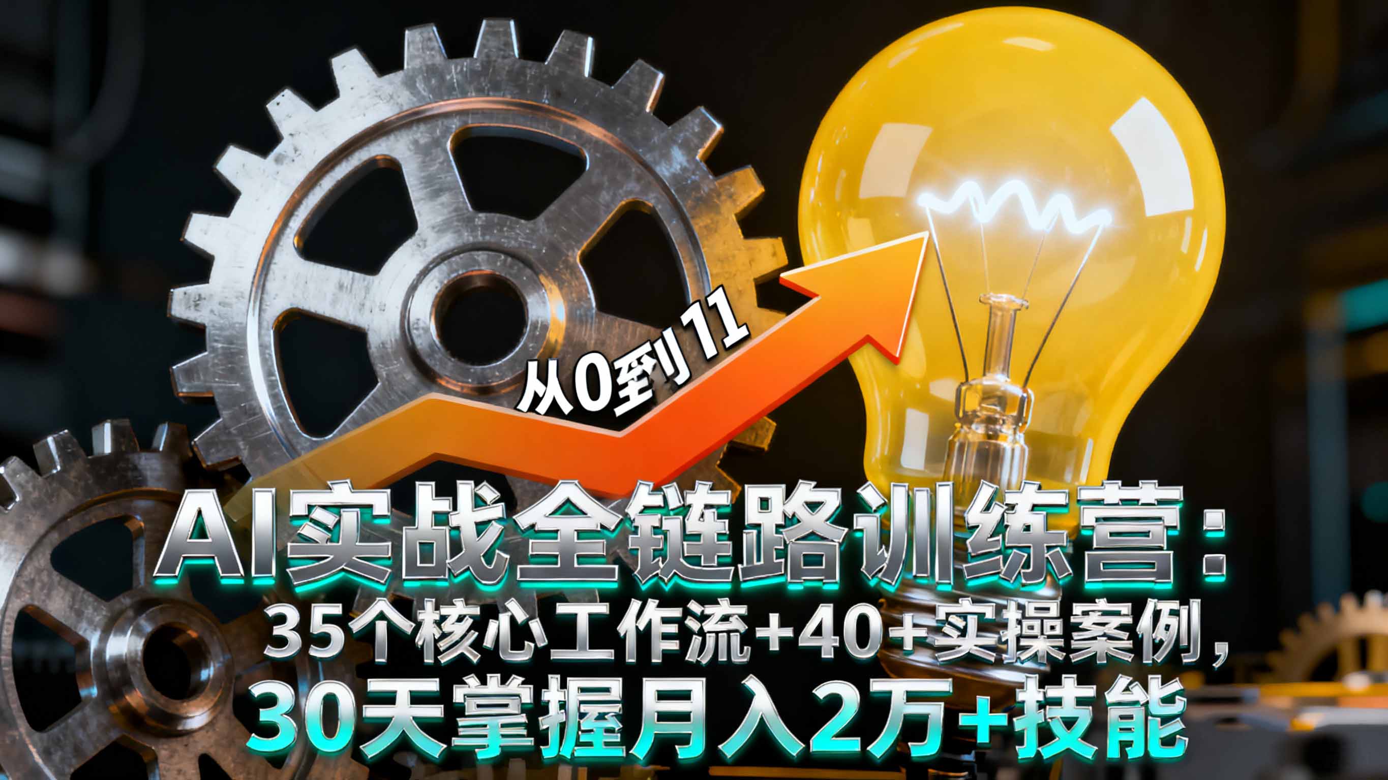AI实战全链路训练营：35个核心工作流+40+实操案例，30天掌握月入2万+技能-nangewz