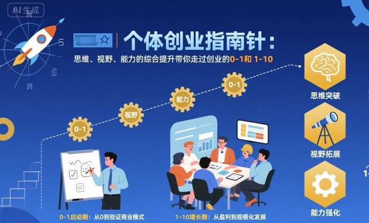 个体创业指南针，思维、视野、能力的综合提升带你走过创业的0-1和1-10【音频】-nangewz