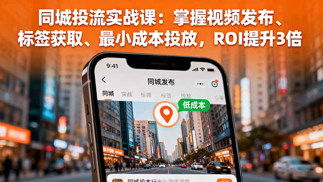 同城投流实战课：掌握视频发布、标签获取、最小成本投放，ROI提升3倍-nangewz
