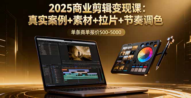 2025商业剪辑变现课：真实案例+素材+拉片+节奏调色，单条商单报价500-5000-nangewz