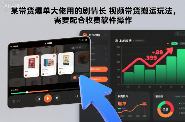 某带货爆单大佬用的剧情长视频带货搬运玩法，需要配合收费软件操作-nangewz