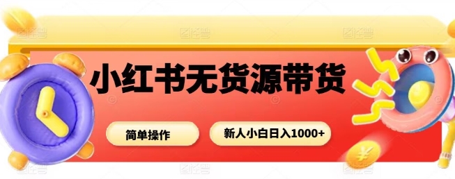 小红书无货源带货项目，简单无脑，新人小白日入多张-nangewz