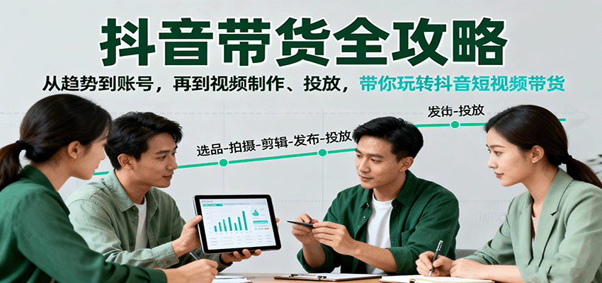 抖音带货全攻略：从趋势到账号，再到视频制作、投放，带你玩转抖音短视频带货-nangewz