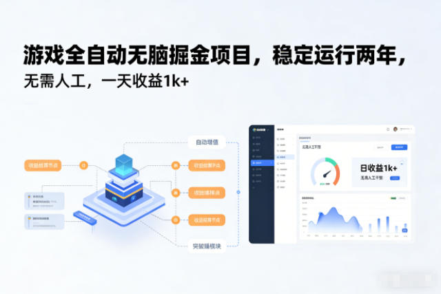 游戏全自动无脑掘金项目，稳定运行两年，无需人工，一天收益1k+【揭秘】-nangewz