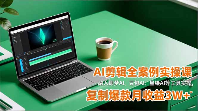 AI剪辑全案例实操课，融入即梦AI、豆包AI、星绘AI等工具实操，复制爆款月收益3W+-nangewz