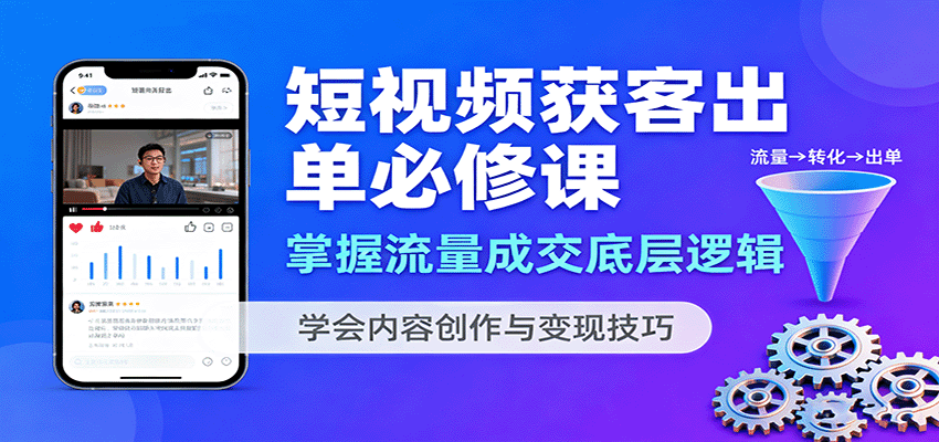 短视频获客出单必修课：掌握流量成交底层逻辑，学会内容创作与变现技巧-nangewz