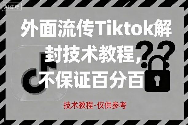 外面流传Tiktok解封技术教程，不保证百分百，具体自测-nangewz