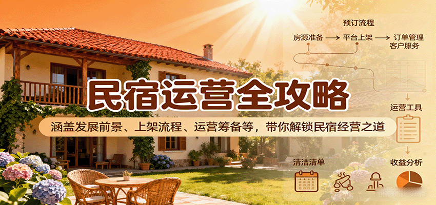 民宿运营全攻略：涵盖发展前景、上架流程、运营筹备等，带你解锁民宿经营之道-nangewz
