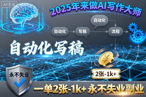 2025年来做AI写作大师，自动化写稿，一单2张-1k+，永不失业副业-nangewz
