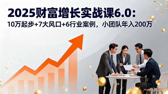 2025财富增长实战课6.0：10万起步+7大风口+6行业案例，小团队年入200万-nangewz