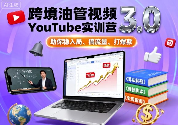 跨境油管视频YouTube实训营3.0，助你稳入局、搞流量、打爆款-nangewz