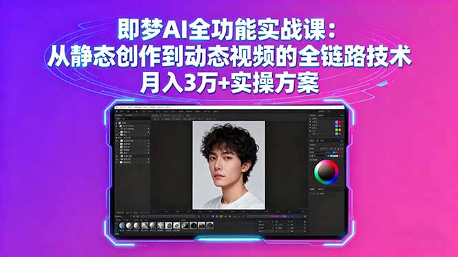 即梦AI全功能实战课：从静态创作到动态视频的全链路技术 月入3万+实操方案-nangewz