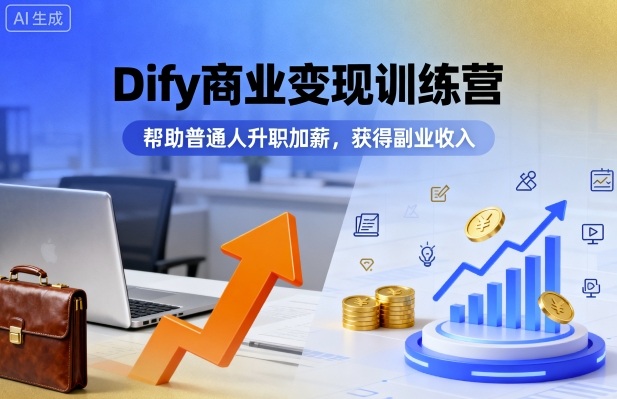 Dify商业变现训练营，帮助普通人升职加薪，获得副业收入-nangewz