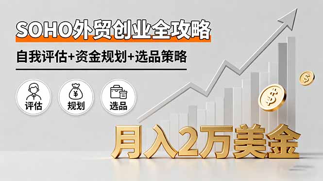 SOHO外贸创业全攻略，自我评估+资金规划+选品策略，月入2万美金-nangewz