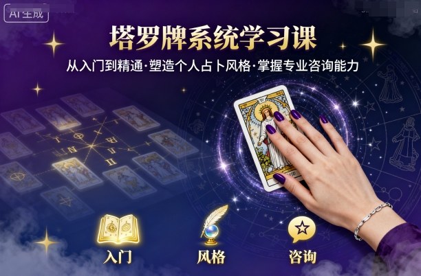 塔罗牌系统学习课，助你从入门到精通，塑造个人占卜风格，掌握专业咨询能力-nangewz
