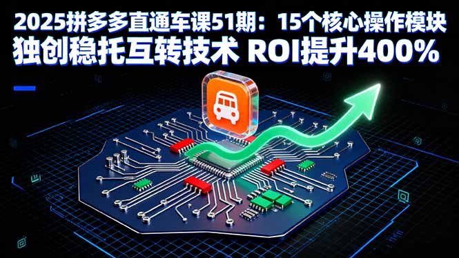 2025拼多多直通车课51期：15个核心操作模块 独创稳托互转技术 ROI提升400%-nangewz