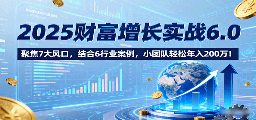 2025财富增长实战6.0，聚焦7大风口，结合6行业案例，小团队轻松年入200万！-nangewz