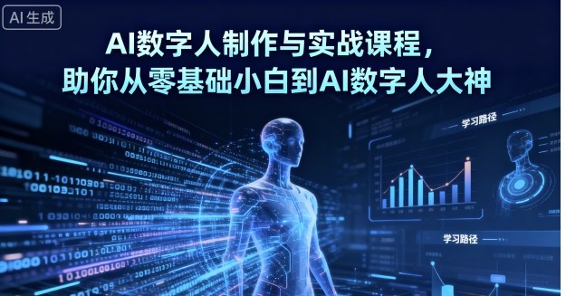 AI数字人制作与实战课程,助你从零基础小白到AI数字人大神