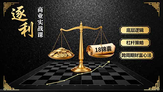 《逐 利》商业实战课，底层逻辑、杠杆策略、18锦囊，跨周期财富心法-nangewz