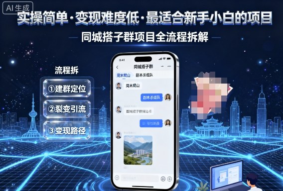 实操简单，变现难度低，最适合新手小白做的项目，每天轻松收入3张，同城搭子群项目全流程拆解-nangewz