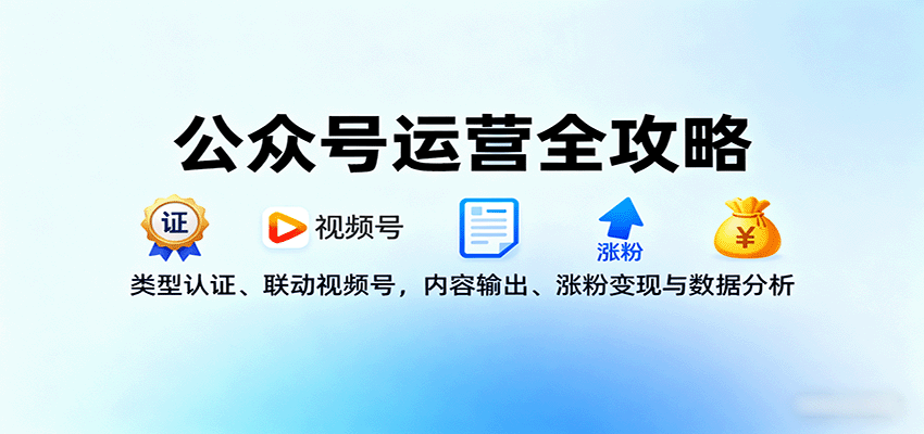 公众号运营全攻略：类型认证、联动视频号，内容输出、涨粉变现与数据分析-nangewz