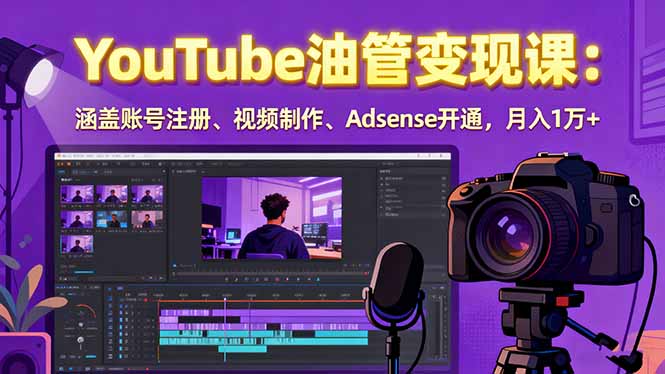 2025YouTube油管变现课：涵盖账号注册、视频制作、Adsense开通，月入1万+-nangewz