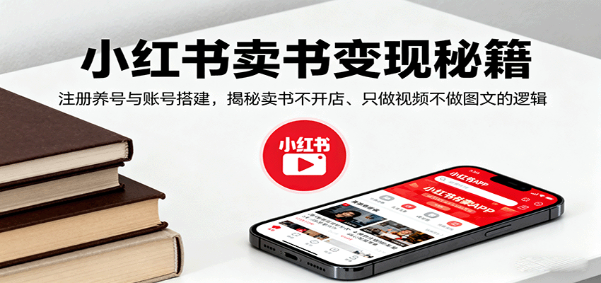 小红书卖书变现秘籍，注册养号与账号搭建，揭秘卖书不开店、只做视频不做图文的逻辑-nangewz