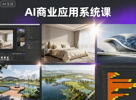 AI商业应用系统课，室内-软装-建筑-景观，智能设计+效果图+动画画实战-nangewz