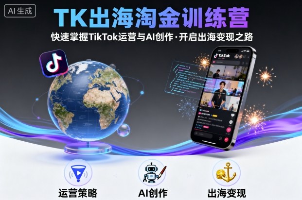 TK出海淘金训练营，助你快速掌握TikTok运营与AI创作，开启出海变现之路-nangewz