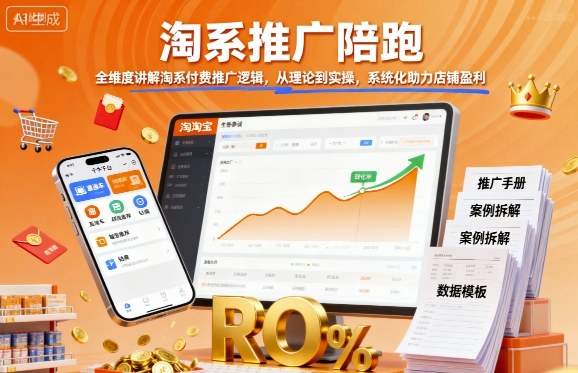 淘系推广陪跑，全维度讲解淘系付费推广逻辑，从理论到实操，系统化助力店铺盈利-nangewz