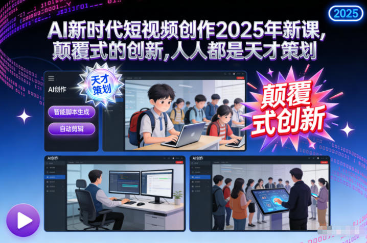AI新时代短视频创作2025年新课，​颠覆式的创新，人人都是天才策划-nangewz