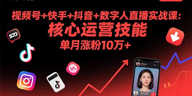 视频号+快手+抖音+数字人直播实战课(9月-nangewz