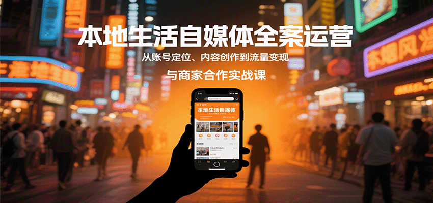 本地生活自媒体全案运营，从账号定位、内容创作到流量变现与商家合作实战课-nangewz
