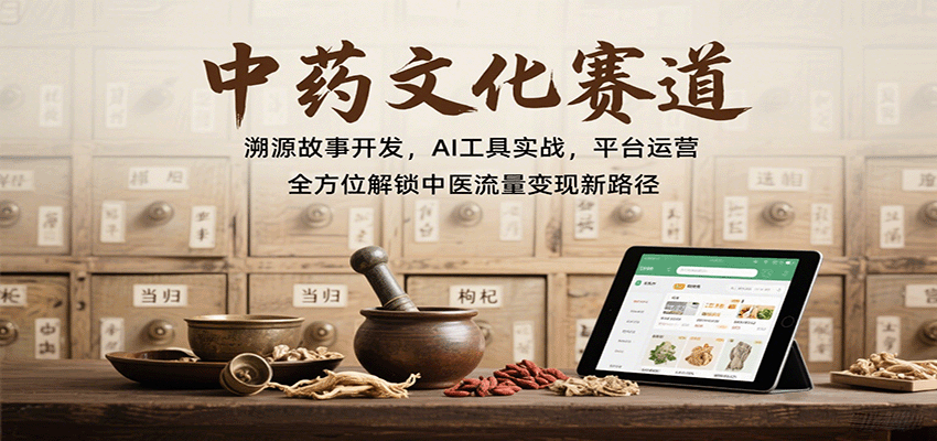 中药文化赛道：溯源故事开发，AI工具实战，平台运营，全方位解锁中医流量变现新路径-nangewz