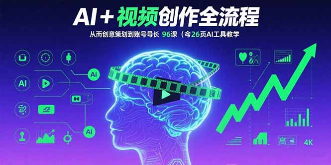AI+短视频创作全流程：从创意策划到账号增长，96节课(含26项AI工具教学-nangewz