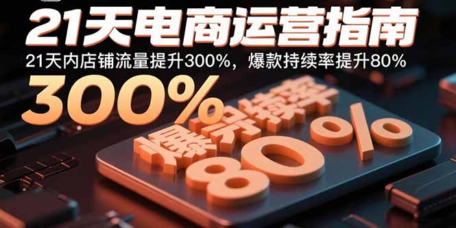 21天电商运营指南：21天内店铺流量提升300%，爆款持续率提升80%-nangewz
