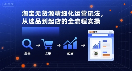 淘宝无货源精细化运营玩法，从选品到起店的全流程实操-nangewz