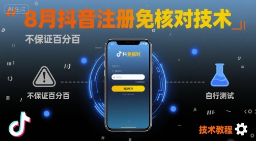 8月抖音注册免核对技术，不保证百分百，自测-nangewz