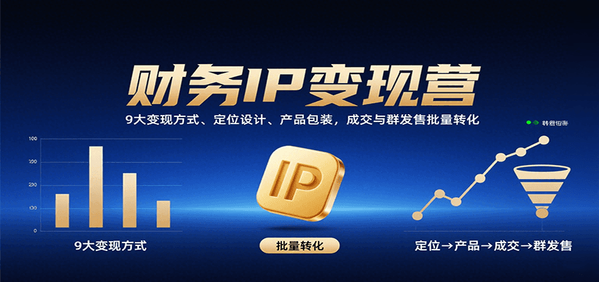 财务IP变现营：9大变现方式、定位设计、产品包装，成交与群发售批量转化-nangewz